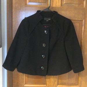 Short black fancy coverup w/removable collar